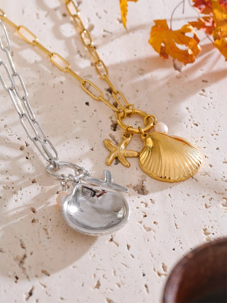 Ocean starfish pearl pendant necklace - product image