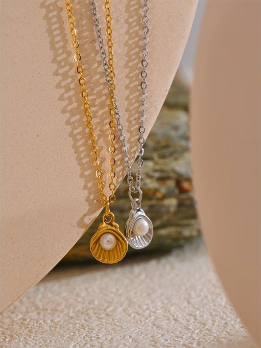Ocean style natural freshwater pearl pendant - product image
