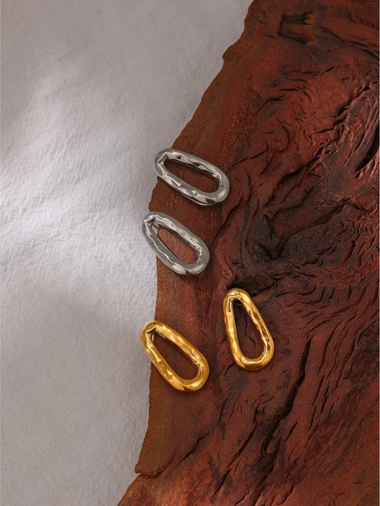 Oval abstract push-back stud earrings - product image