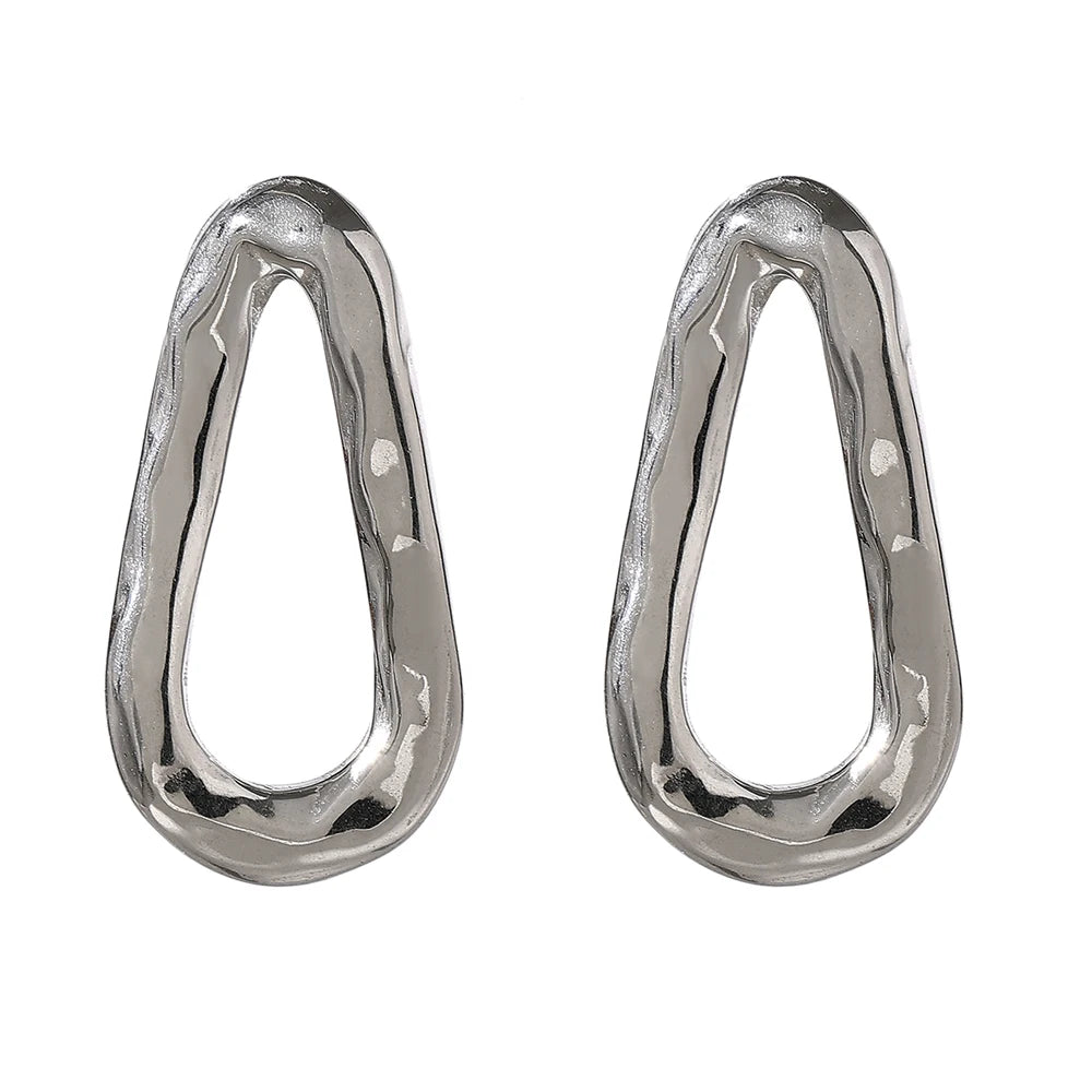 Oval abstract push-back stud earrings - product image