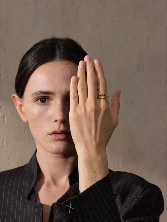 Pearls contemporary open chic ring - product image