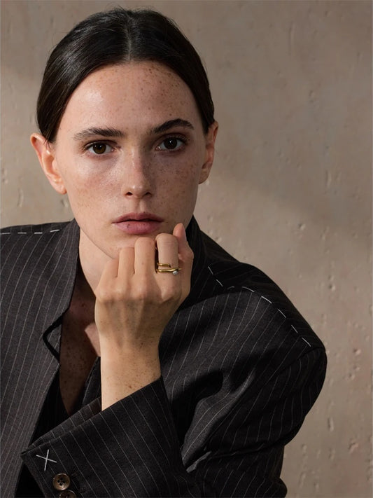 Pearls contemporary open chic ring - product image