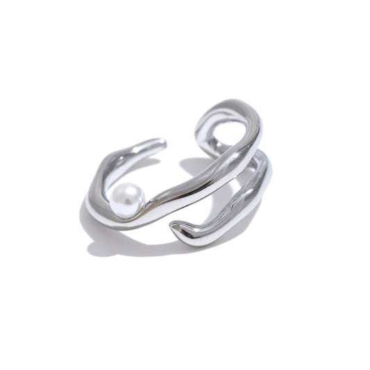 Pearls contemporary open chic ring - product image