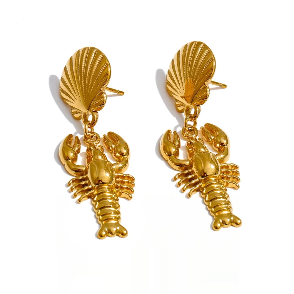 Personalized abstract shell drop earrings - product image