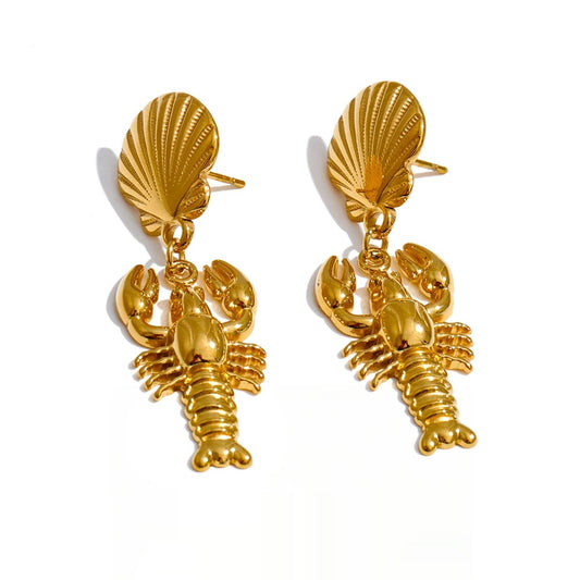 Personalized abstract shell drop earrings - product image