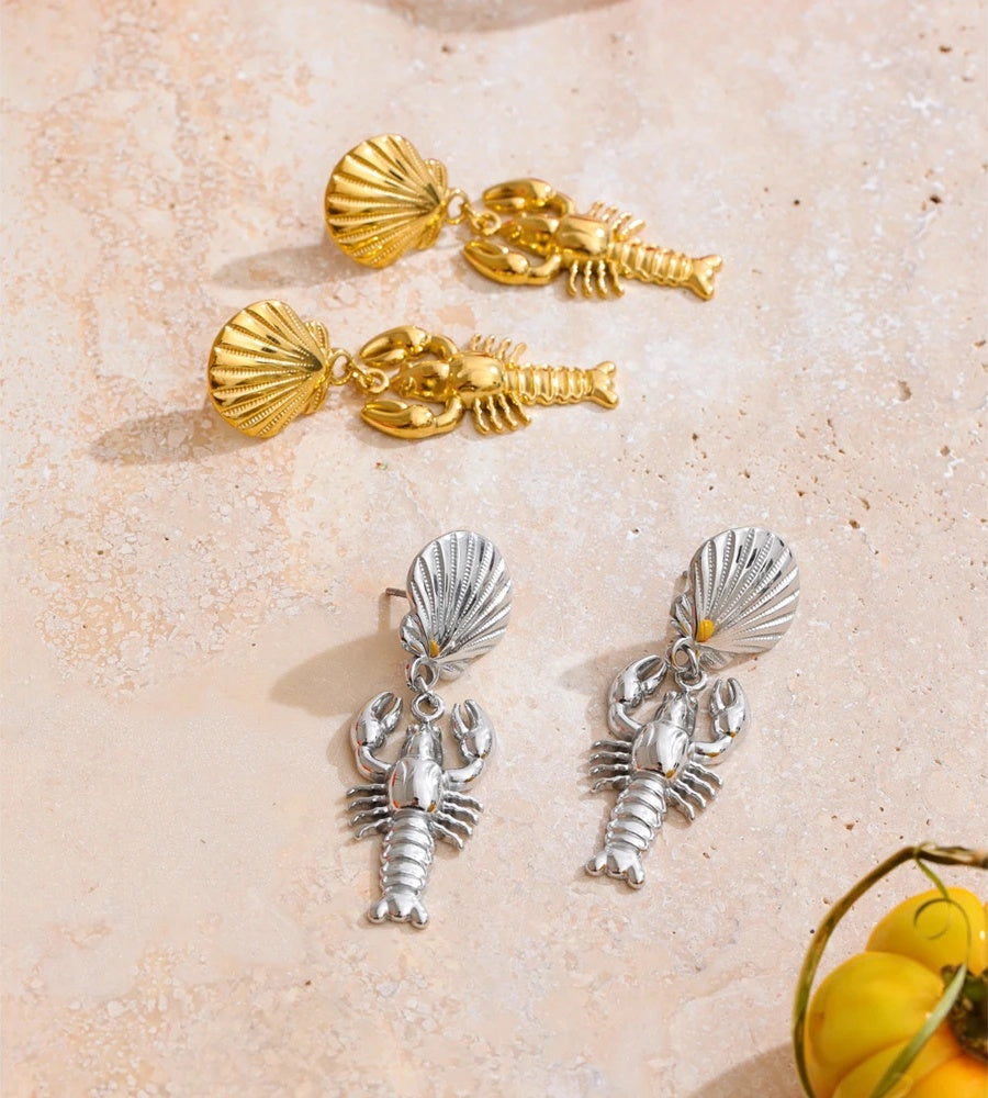 Personalized abstract shell drop earrings - product image