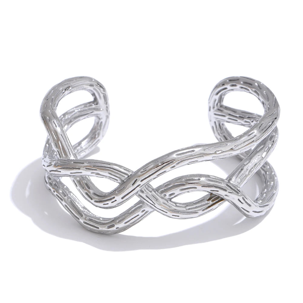 Personalized modern cuff bracelet bangle - product image