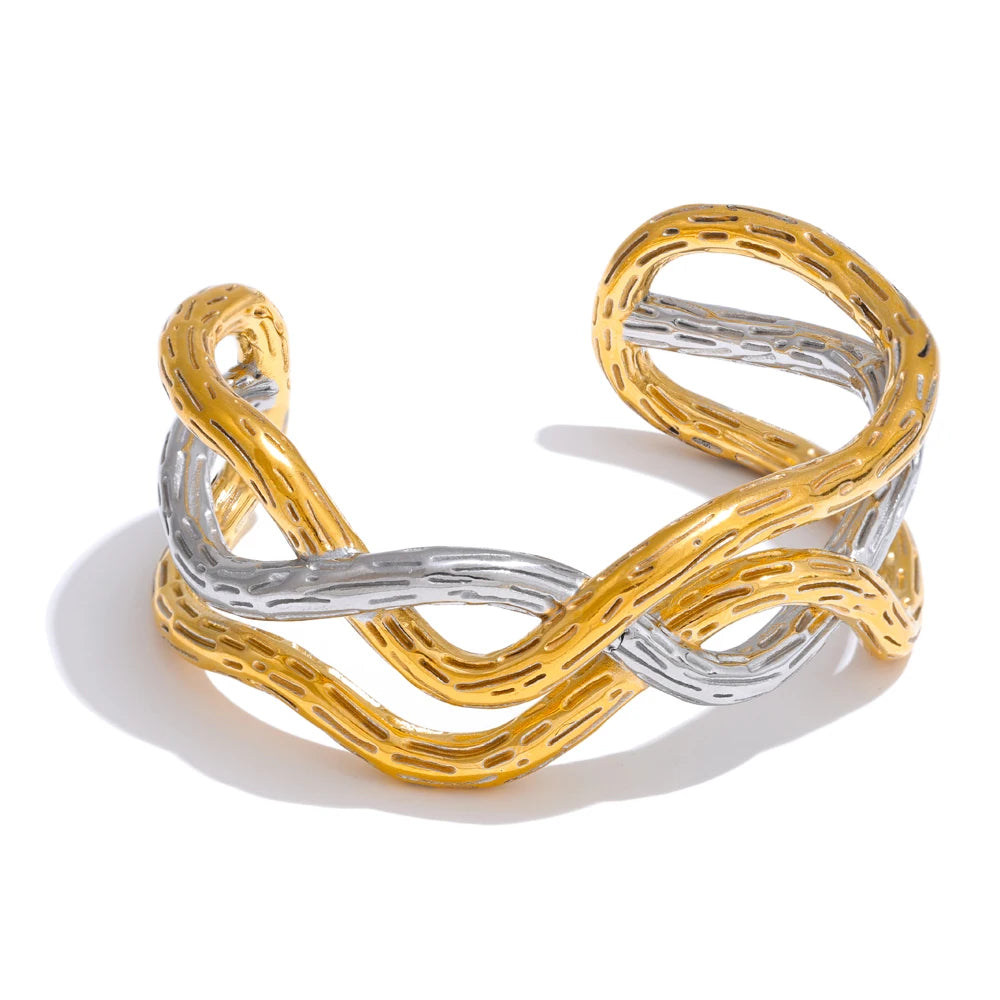 Personalized modern cuff bracelet bangle - product image