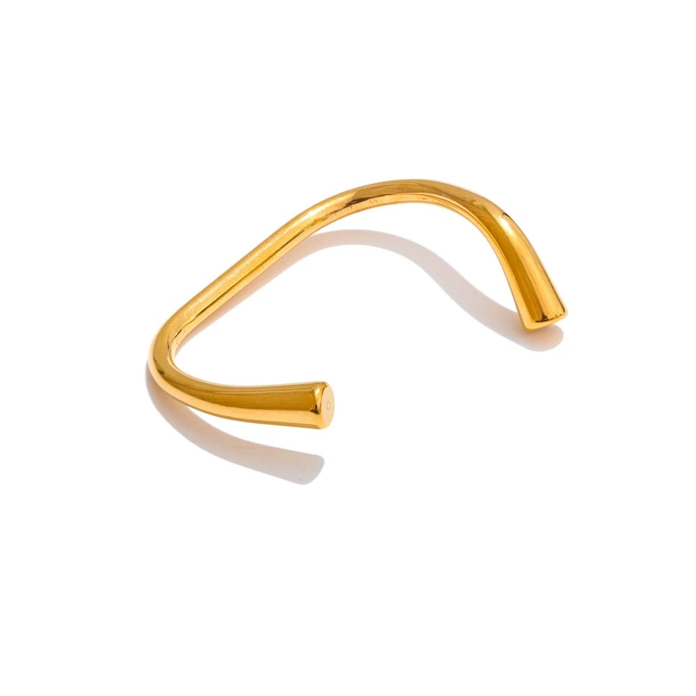 Personalized two finger modern open ring - product image