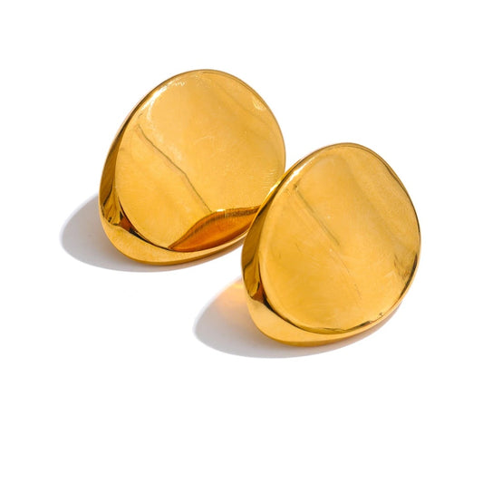 Polished abstract big stud earrings - product image