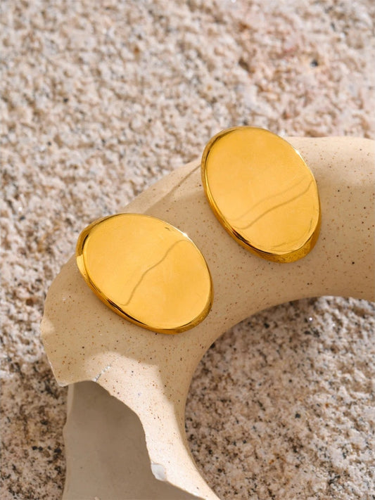 Polished abstract big stud earrings - product image