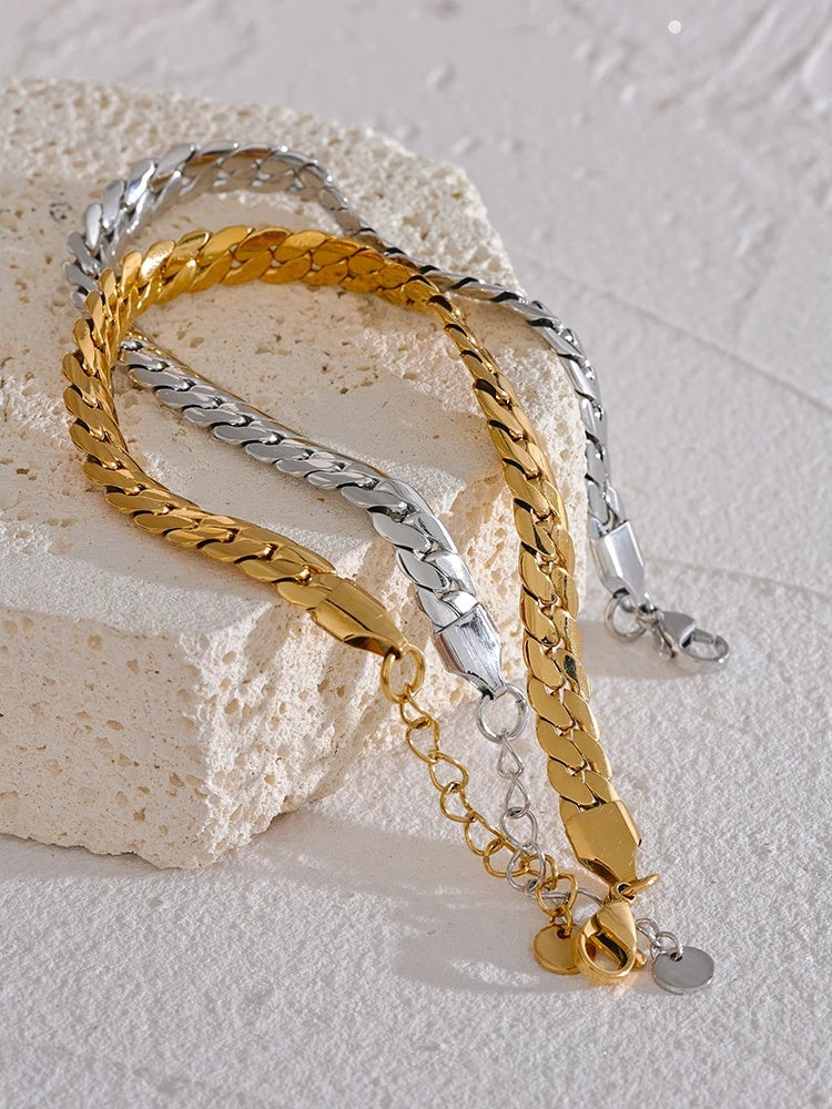Polished delicate snake chain bracelet - product image