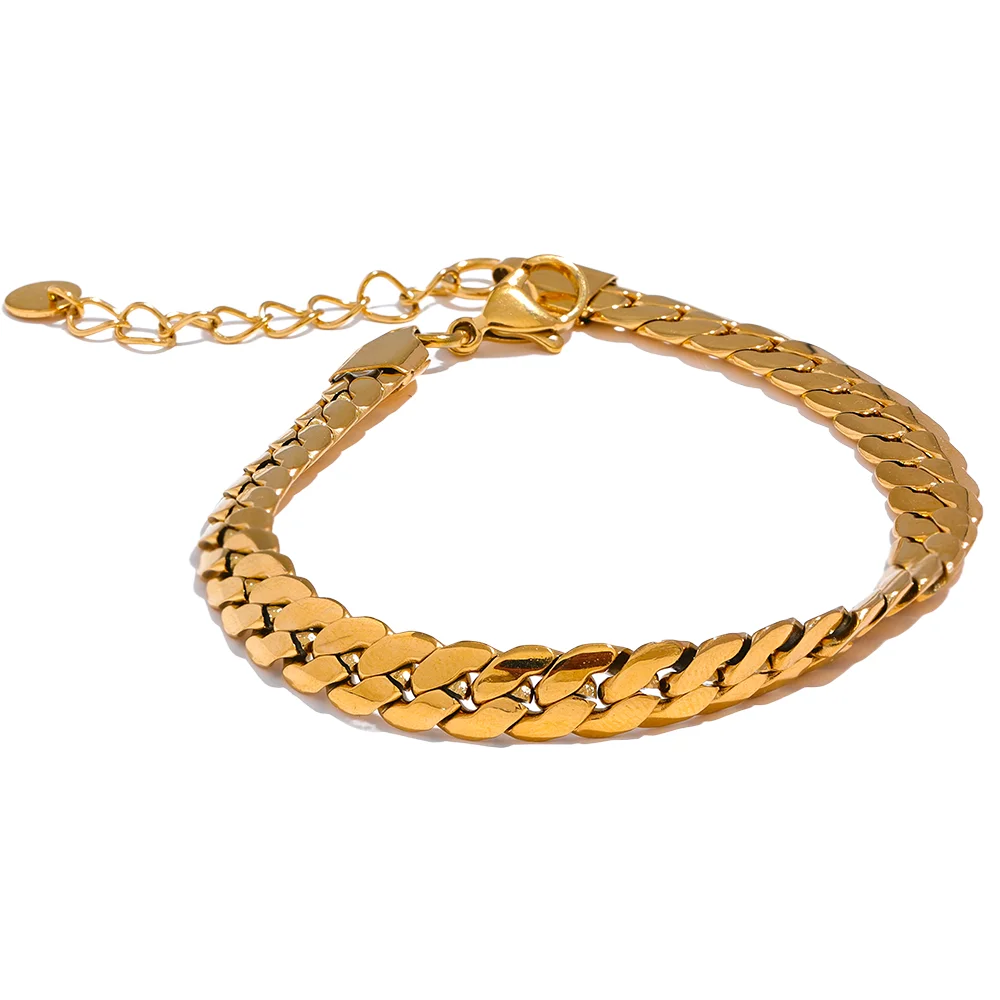 Polished delicate snake chain bracelet - product image