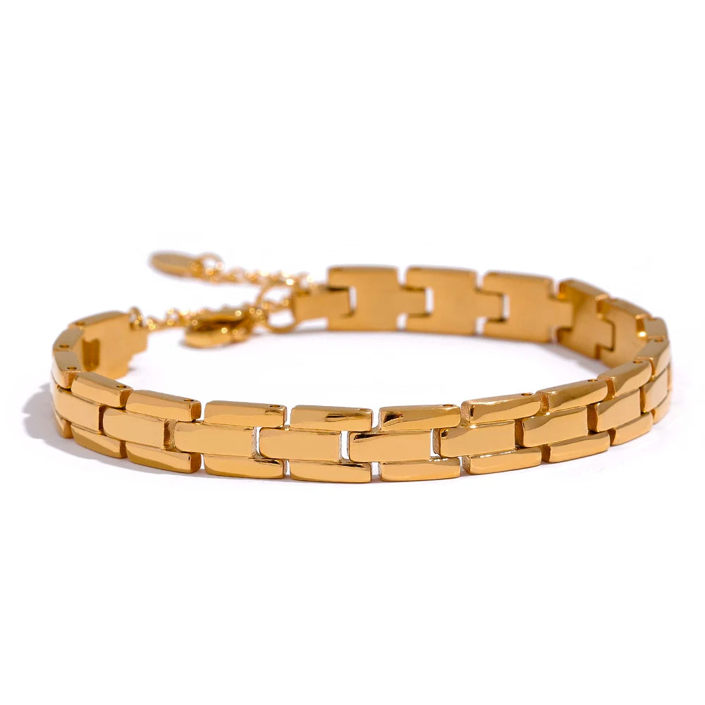 Polished link chain adjustable charm bracelet - product image