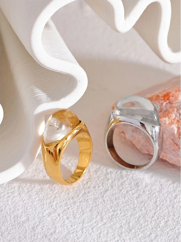 Resin abstract cast fashion mysterious ring - product image