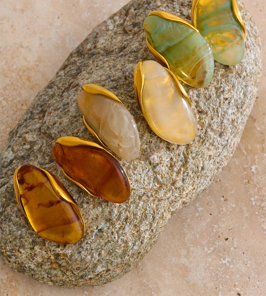 Resin abstract stud earrings - product image