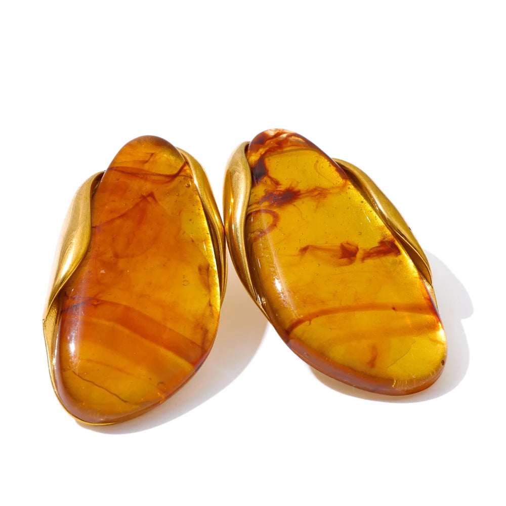 Resin abstract stud earrings - product image