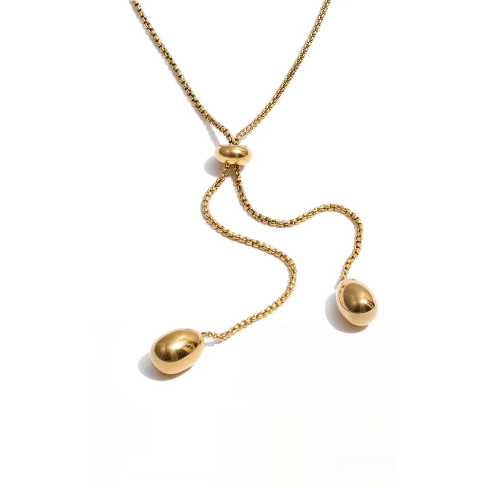 Retractable chain pendant drop minimalist necklace - product image