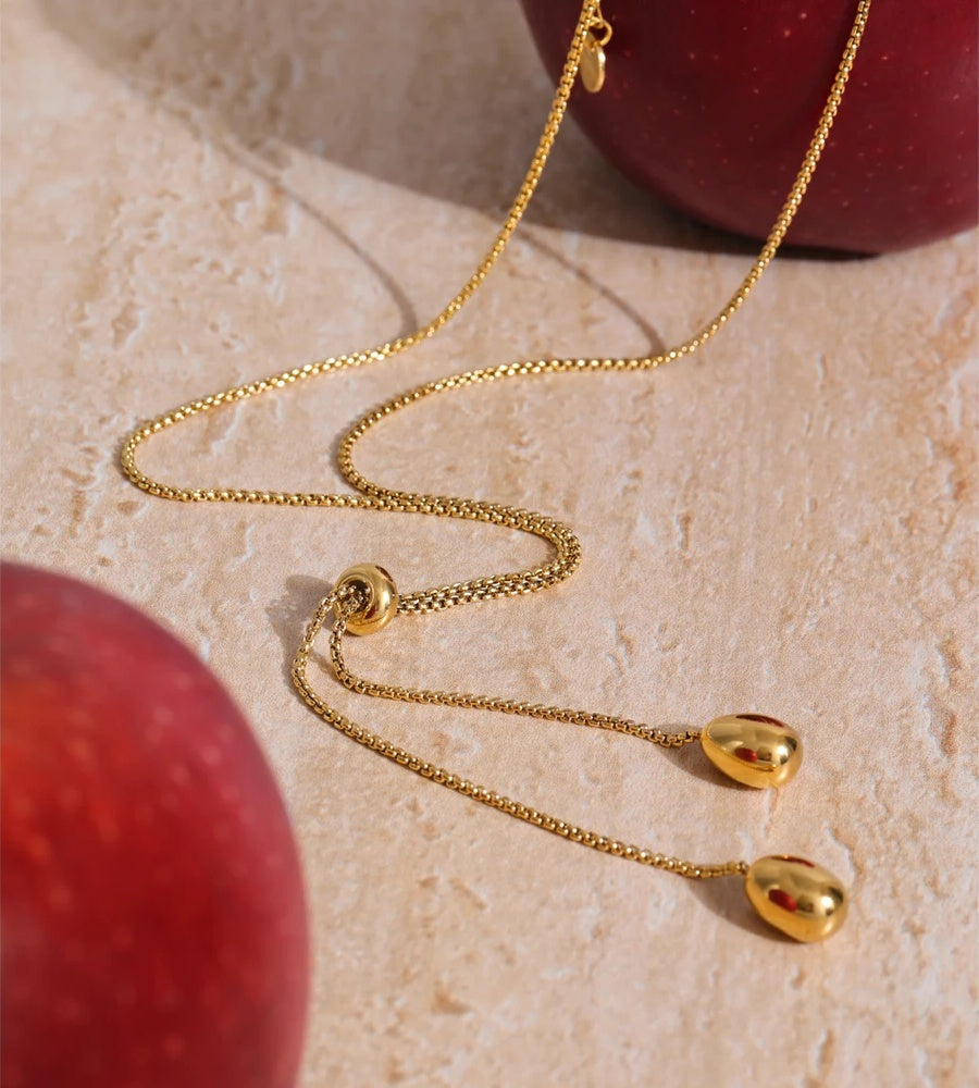 Retractable chain pendant drop minimalist necklace - product image