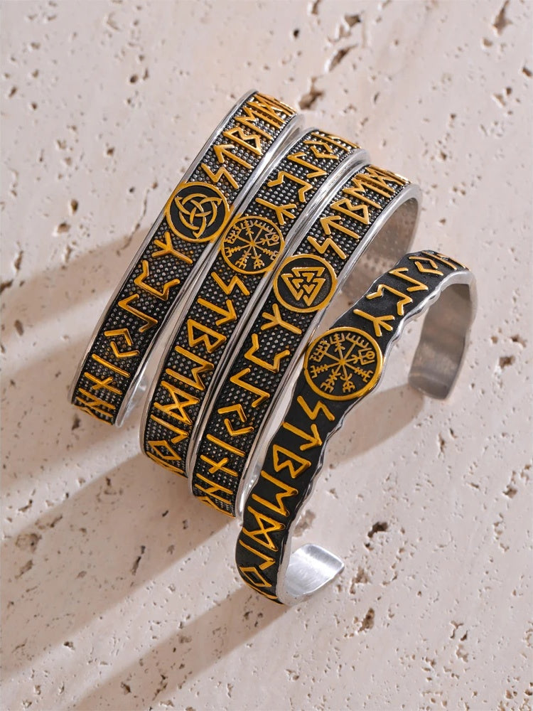 Retro prayer scripture symbol open cuff bracelet - product image