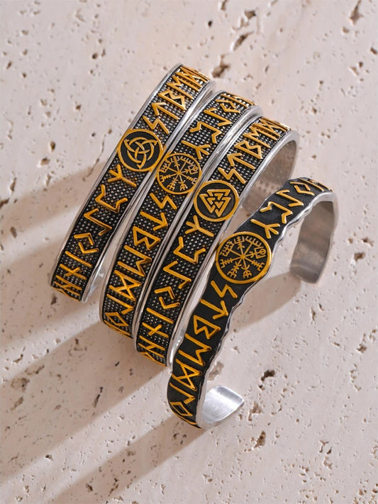 Retro prayer scripture symbol open cuff bracelet - product image