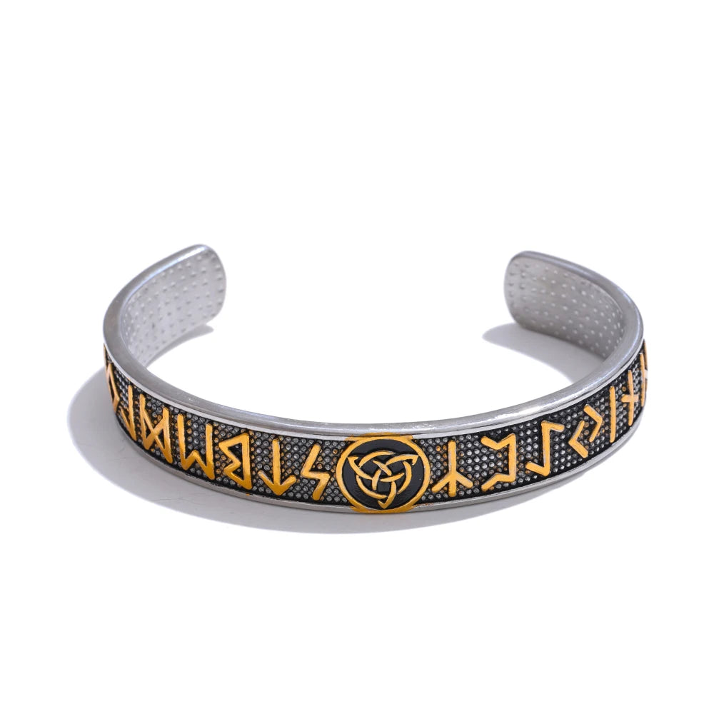 Retro prayer scripture symbol open cuff bracelet - product image