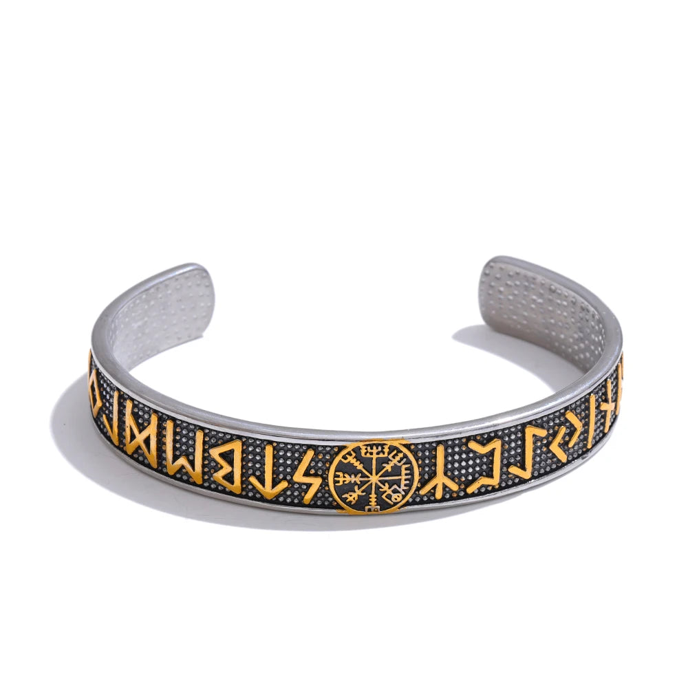 Retro prayer scripture symbol open cuff bracelet - product image