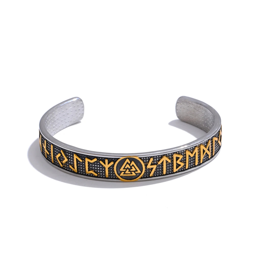 Retro prayer scripture symbol open cuff bracelet - product image