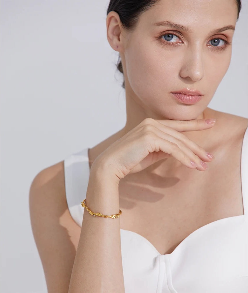 Rock texture statement lobster clasp chain women bracelet - product image