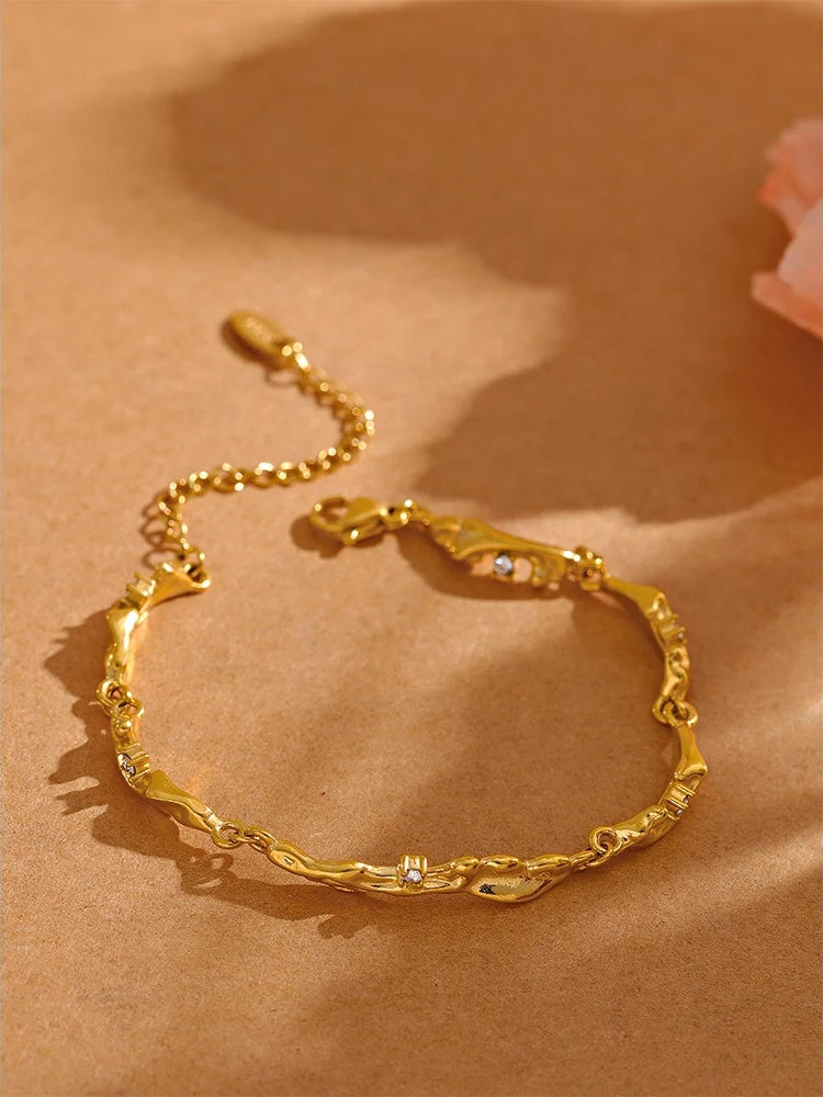 Rock texture statement lobster clasp chain women bracelet - product image