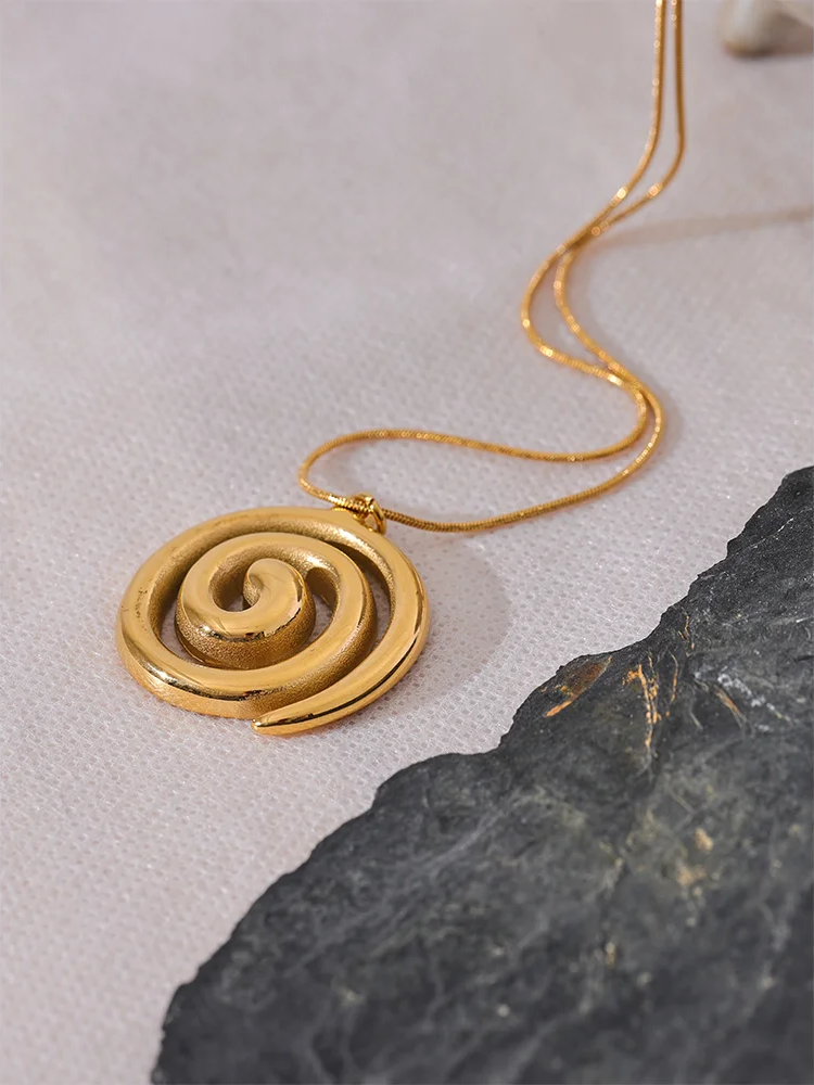Round abstract pendant necklace women fashion - product image