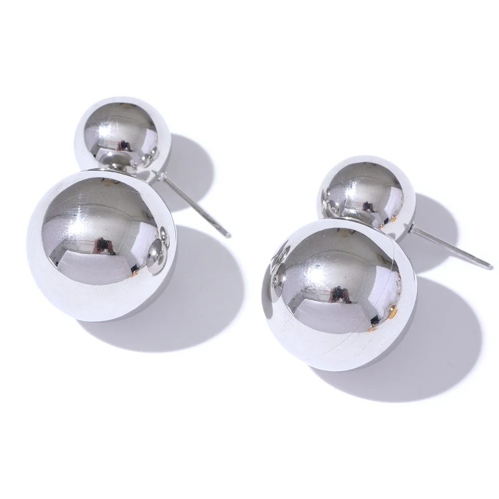 Round beads ball dangle earrings waterproof - product image