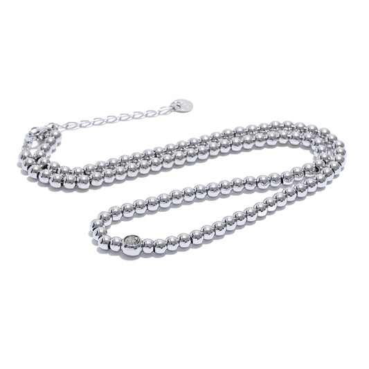 Round beads chain handmade statement necklace - product image
