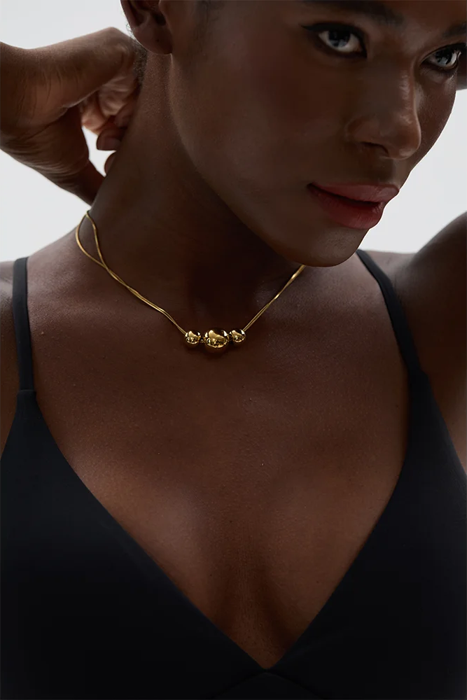Round beads chain pendant necklace women fashion - product image