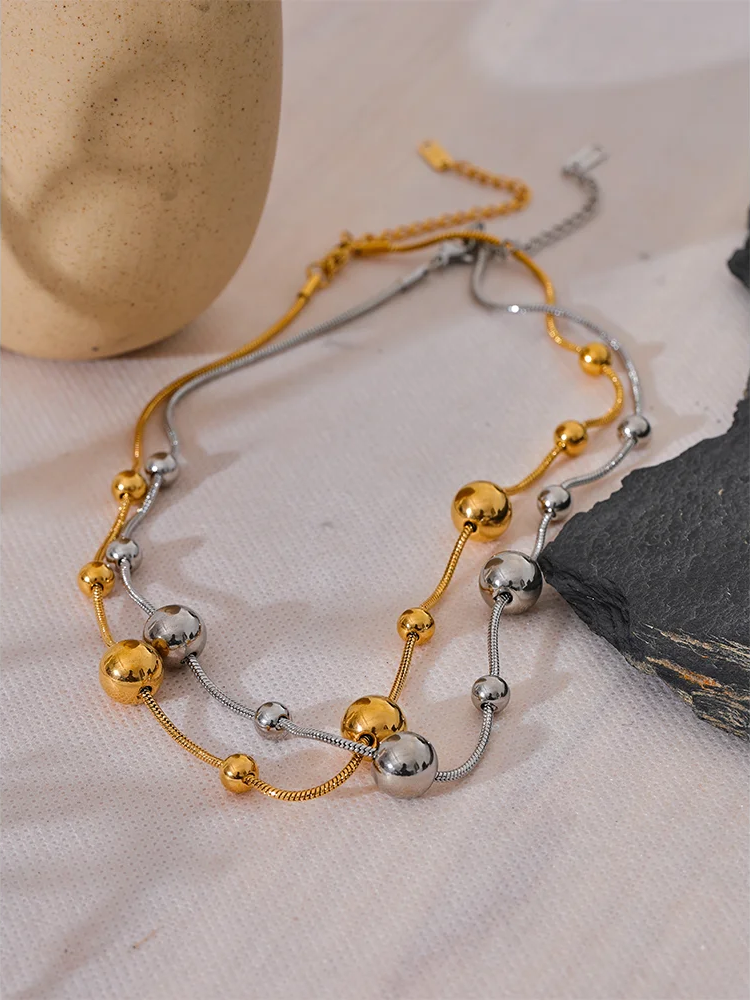 Round beads chain statement necklace women fashion - product image