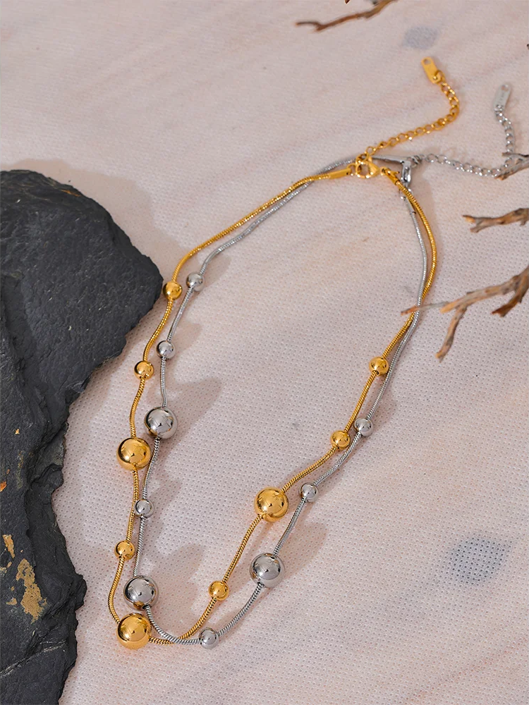 Round beads chain statement necklace women fashion - product image