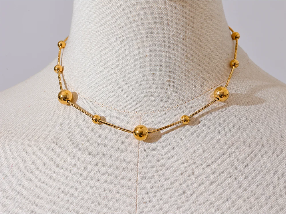 Round beads chain statement necklace women fashion - product image