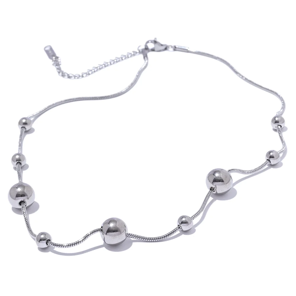 Round beads chain statement necklace women fashion - product image
