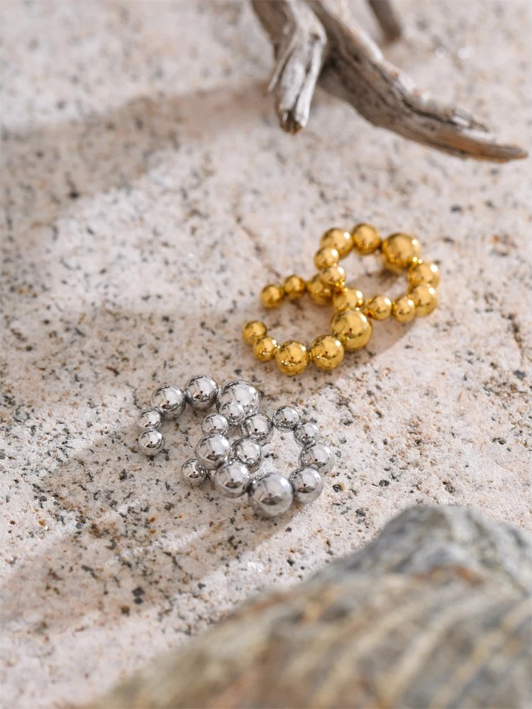 Round beads personalized ear clip earrings - product image