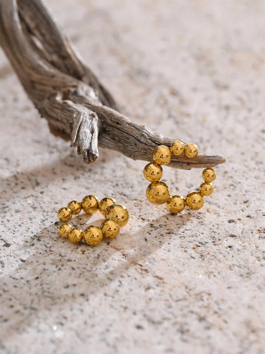 Round beads personalized ear clip earrings - product image