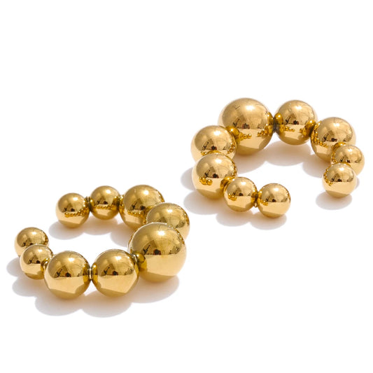Round beads personalized ear clip earrings - product image