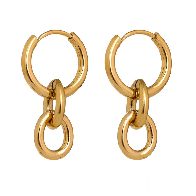 Round huggie minimalist drop earrings women charm - product image