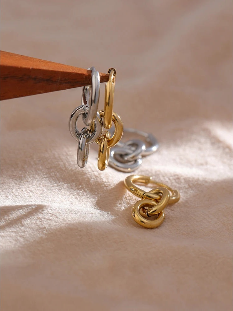 Round huggie minimalist drop earrings women charm - product image