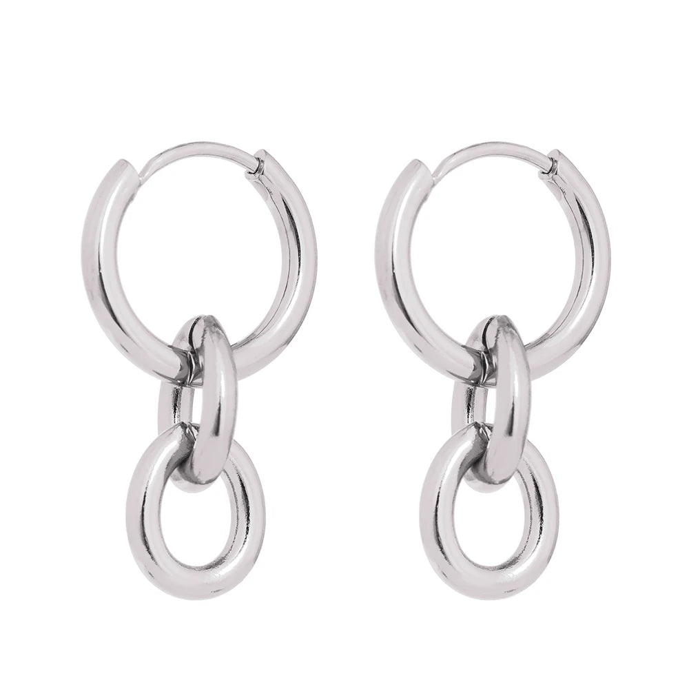 Round huggie minimalist drop earrings women charm - product image