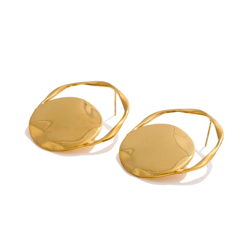 Round modern daily stud earrings women - product image
