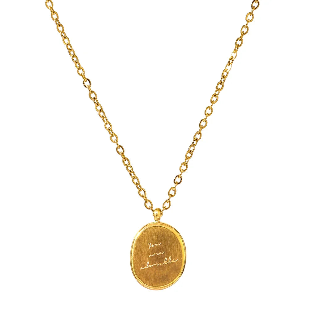 Round modern statement collar pendant necklace - product image