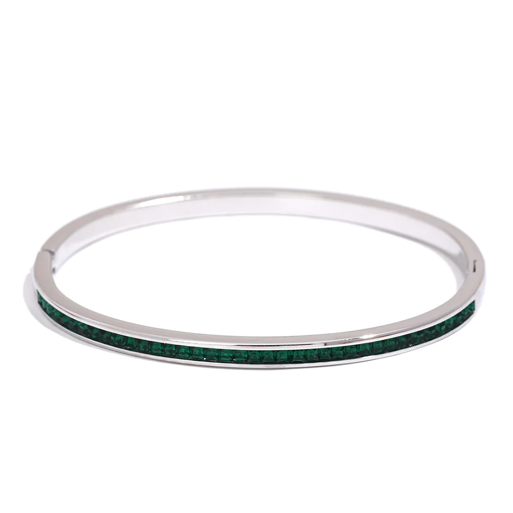 Round square colorful cubic zirconia fashion bracelet - product image