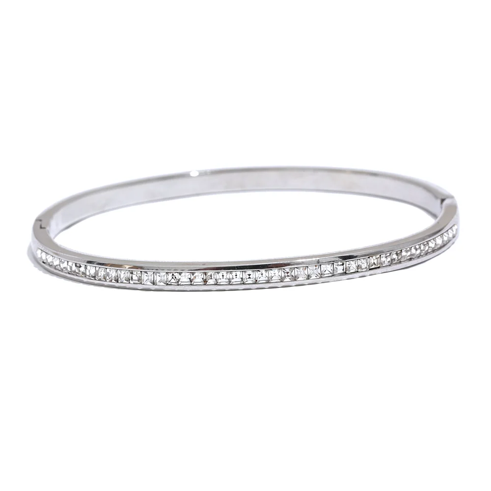 Round square colorful cubic zirconia fashion bracelet - product image