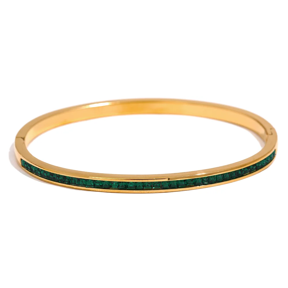 Round square colorful cubic zirconia fashion bracelet - product image