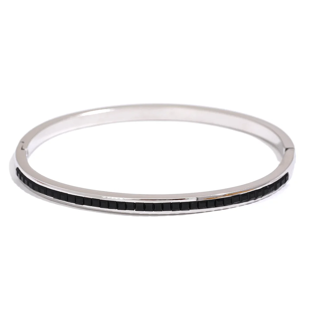 Round square colorful cubic zirconia fashion bracelet - product image